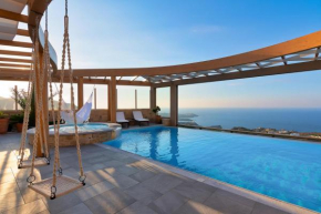 Отель Minimalist Mediterranean Blue key Villa with Sea View Infinity Pool  Агия-Пелагия